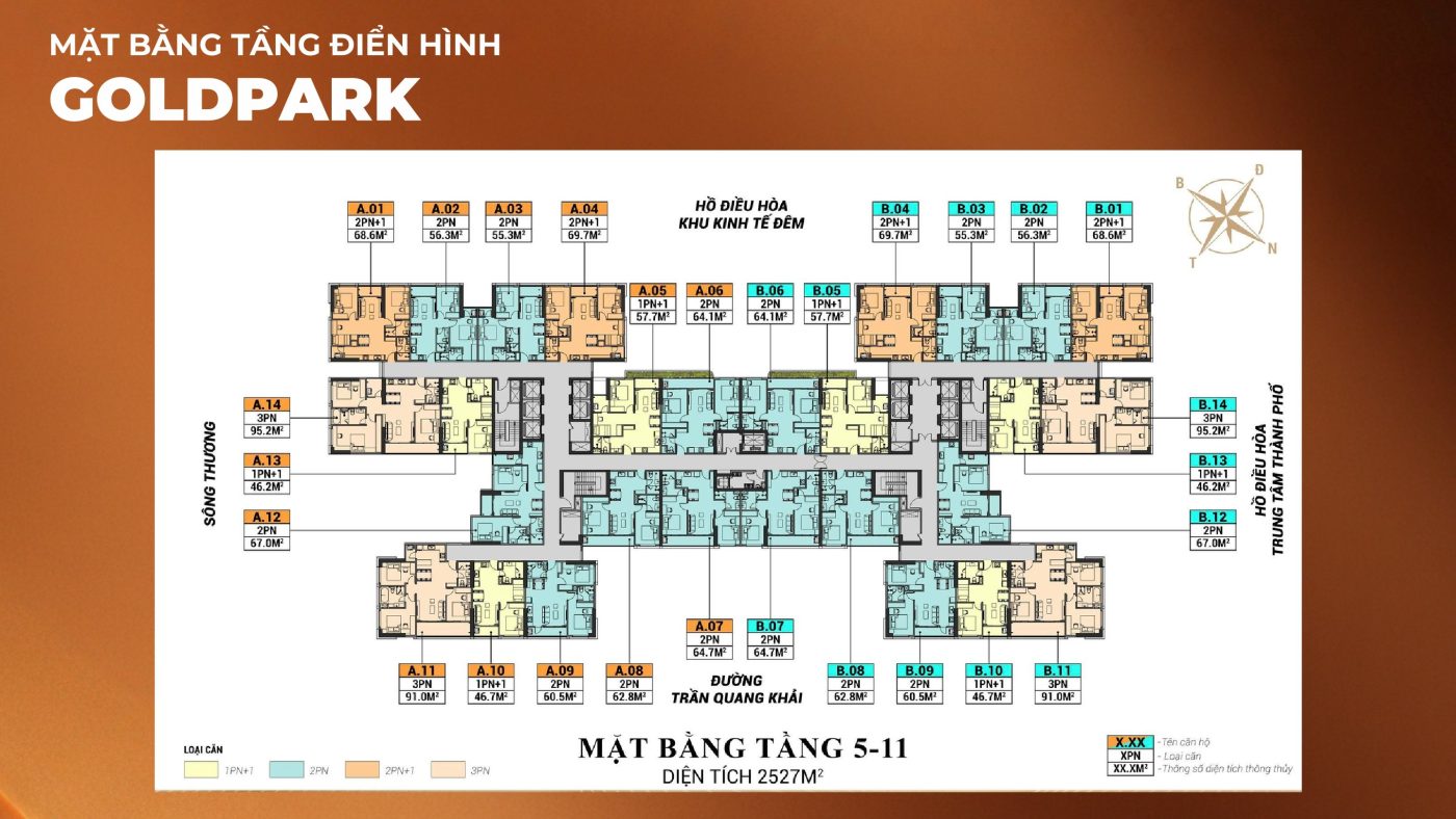 Mặt bằng tầng 5-11