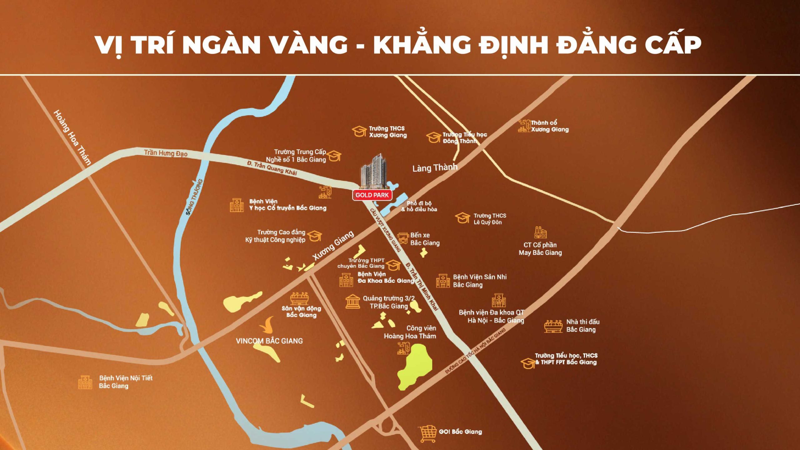 Vị trí chung cư Gold Park Bắc Giang